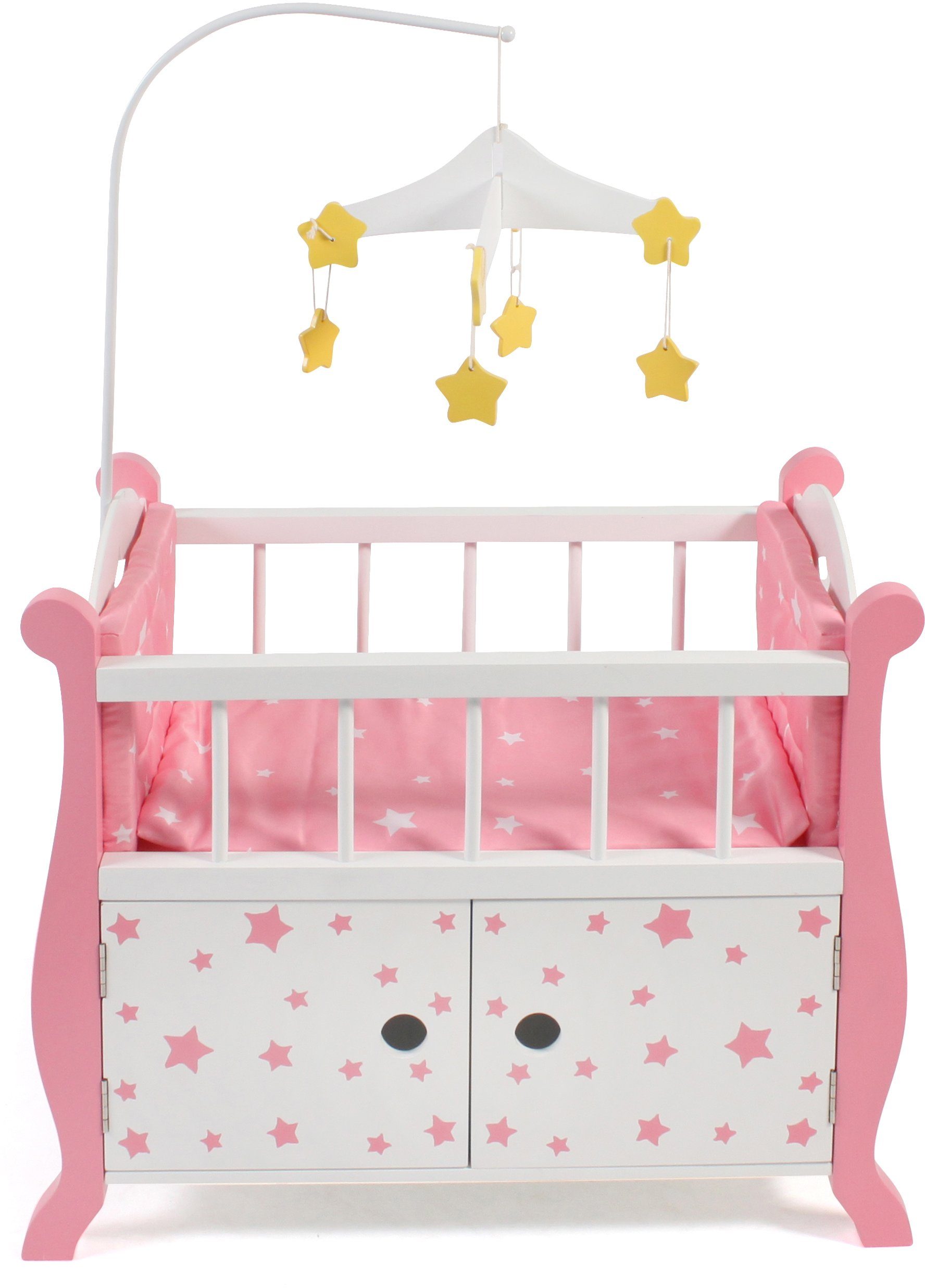 CHIC2000 Puppenbett Holzspielzeug, Holz aus Mobile Stars mit Pink