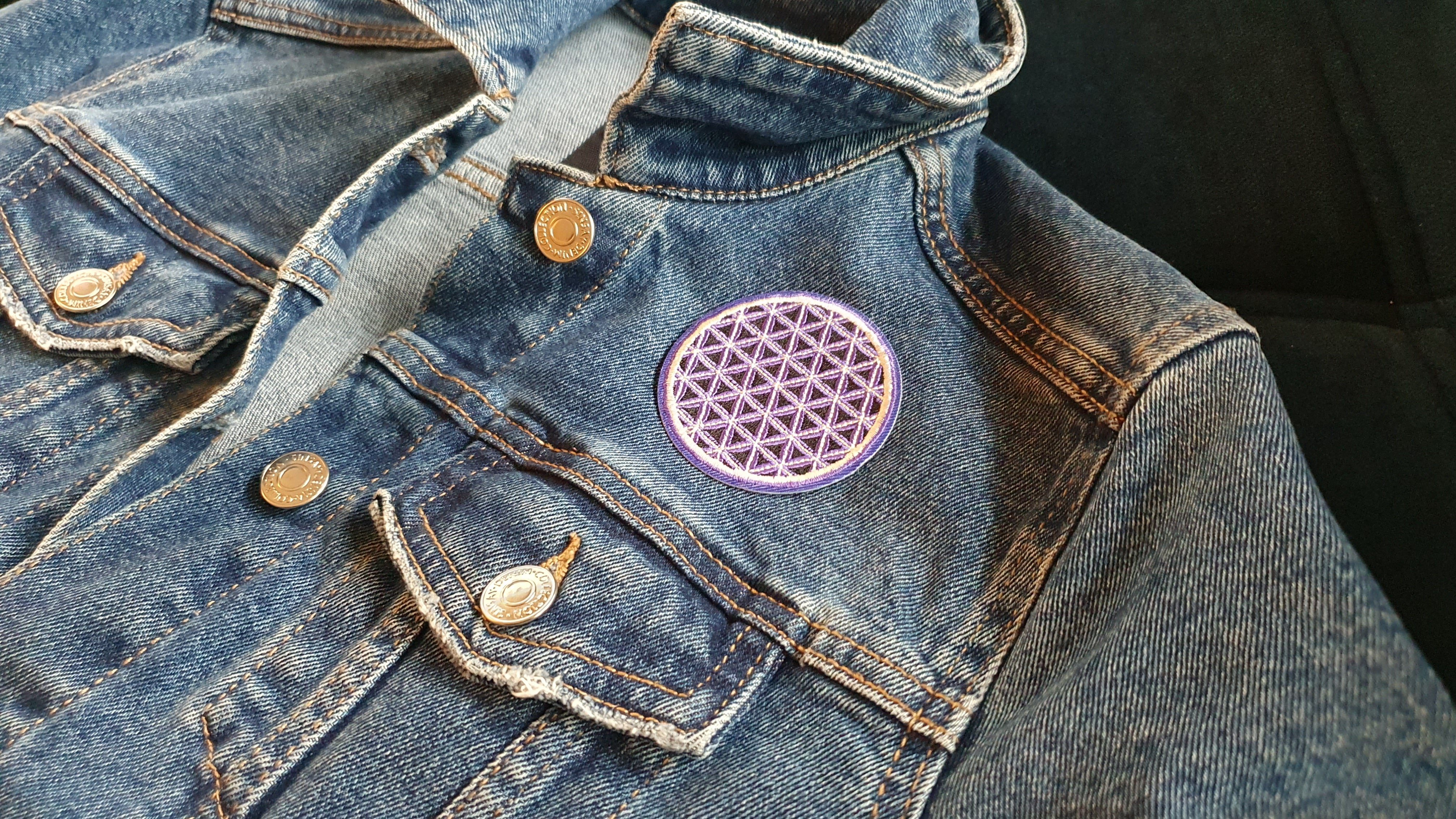 everest 1953 Aufnäher 2 x Lebensblume gestickt Aufbügler Blume des Lebens NEPAL, gestickt, Bügelaufkleber, Waschmaschinen geeignet