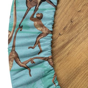 Abakuhaus Tischdecke Rundum-elastische Stofftischdecke, Affe Dschungel-Tiere auf Zweigen