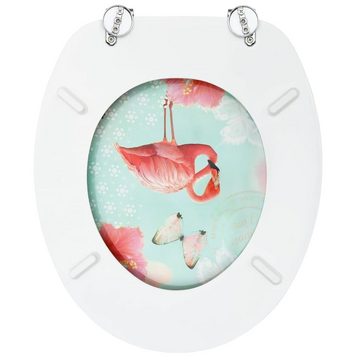 vidaXL WC-Sitz Toilettensitze mit Deckel 2 Stk. MDF Flamingo-Design (2-St)