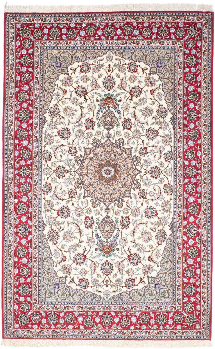 Orientteppich Isfahan Seidenkette 160x247 Handgeknüpfter Orientteppich, Nain Trading, rechteckig, Höhe: 6 mm