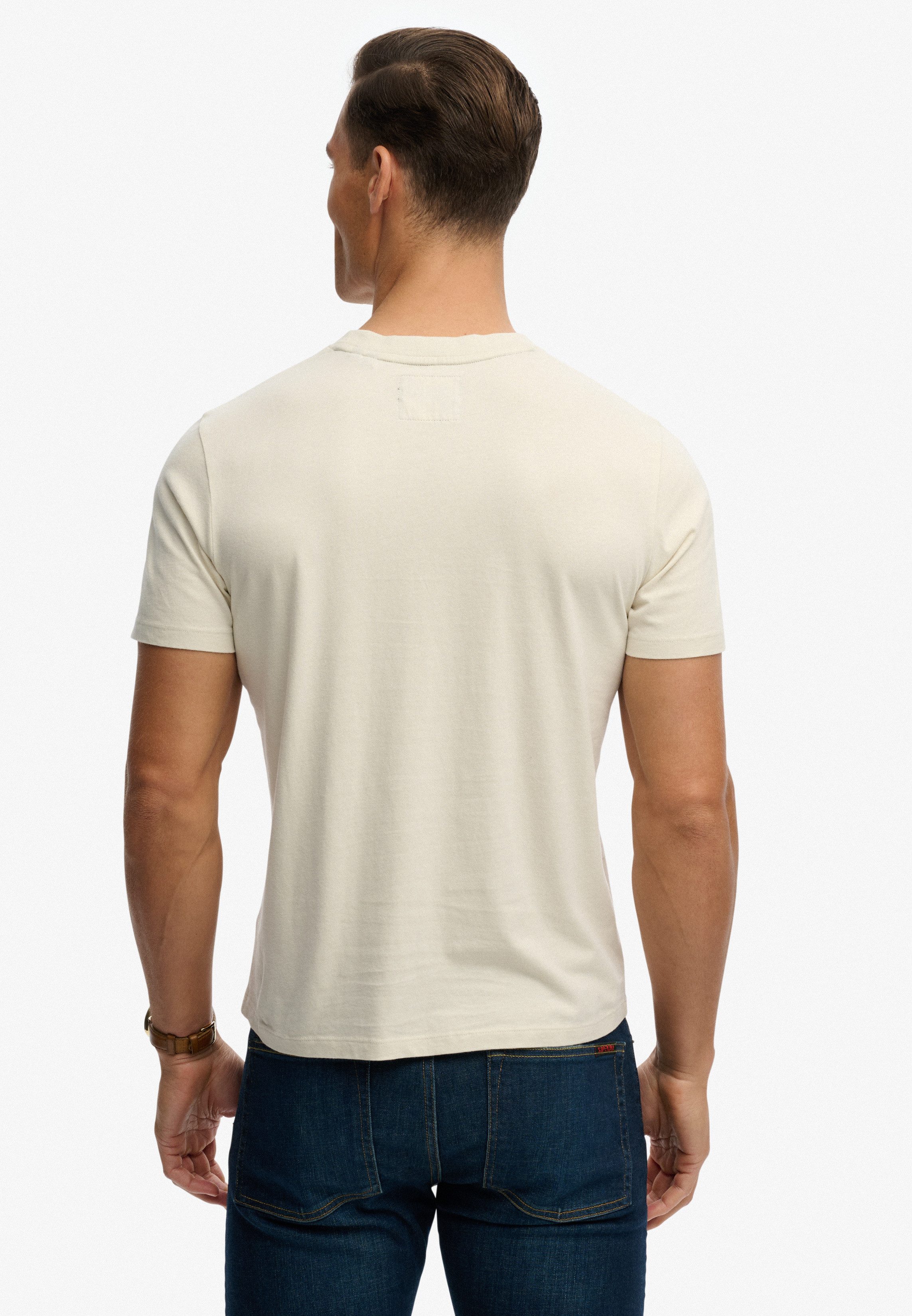 Superdry Rundhalsshirt Industry Worker Relaxed Tee aus Baumwolle und Single Jersey, Regular Fit, mit Druck, Kurzarm