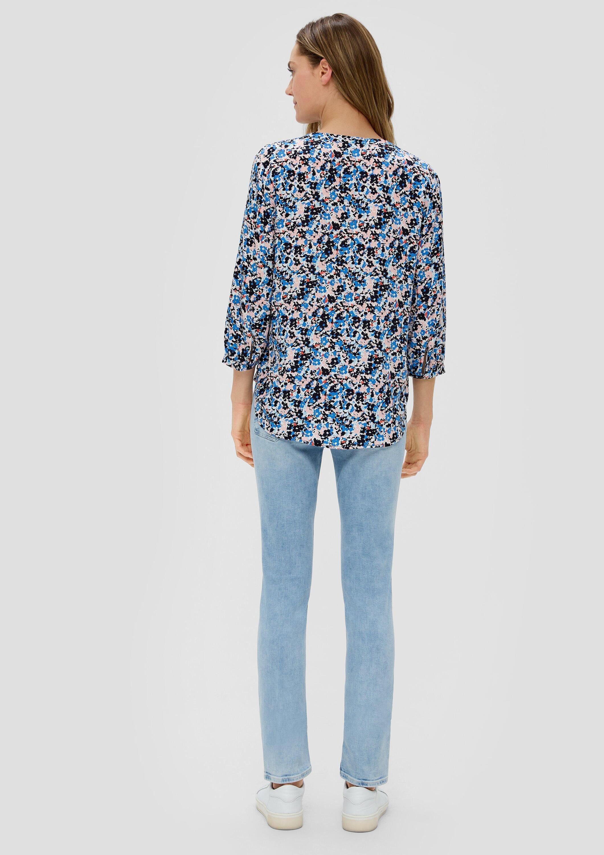 s.Oliver Kurzarmbluse Bluse Tunikabluse mit All-over-Print