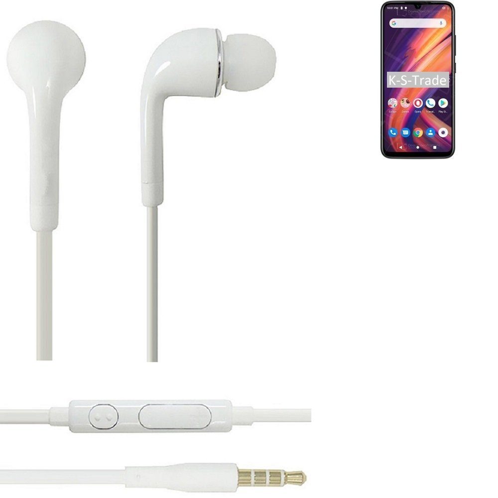 K-S-Trade für Lenovo weiß (Kopfhörer A7 mit 3,5mm) Headset Lautstärkeregler u Mikrofon In-Ear-Kopfhörer
