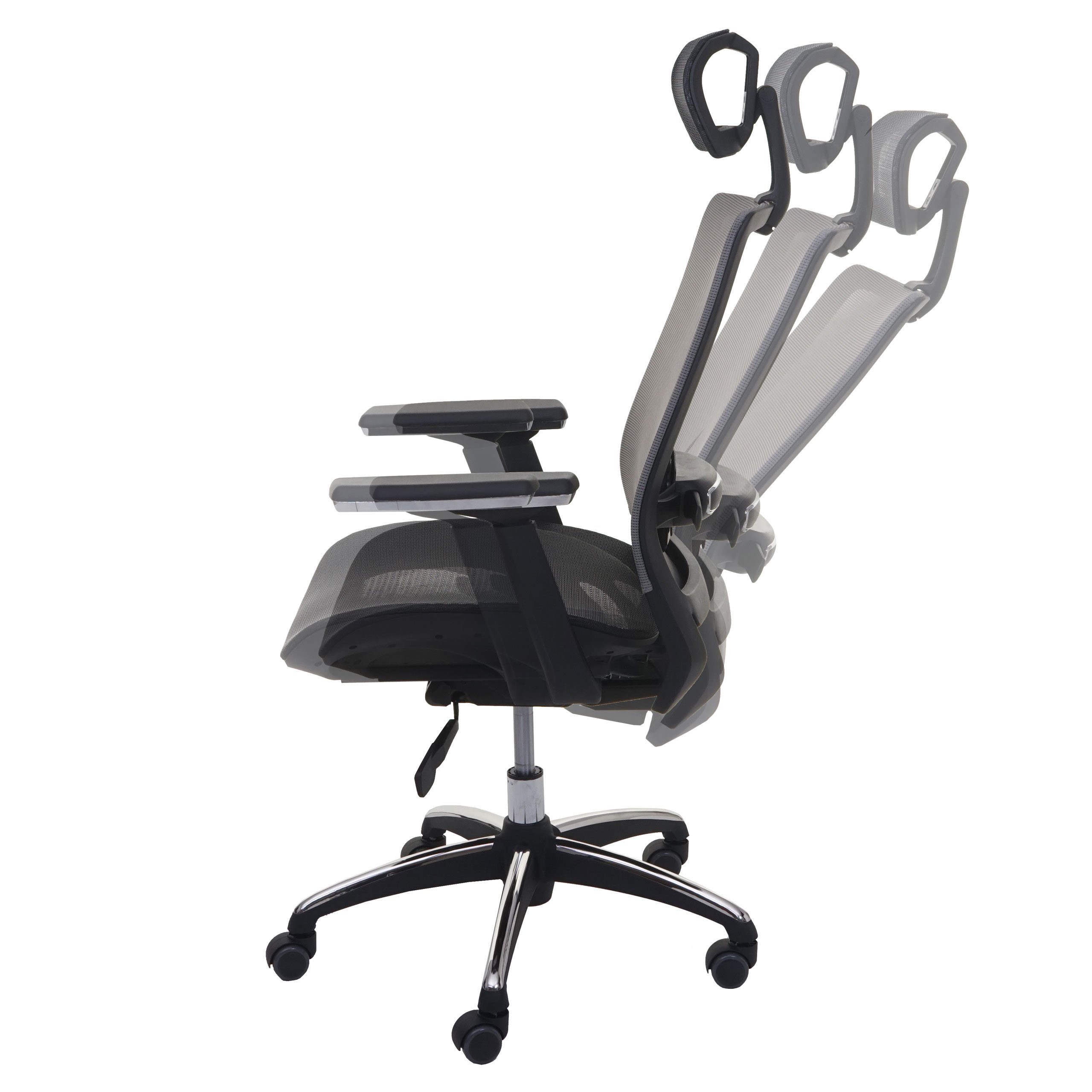verstellbare MCW-A20, schwarz-grau Lendenwirbelstütze Tiefe Schreibtischstuhl In MCW Sitzfläche, anpassbar der