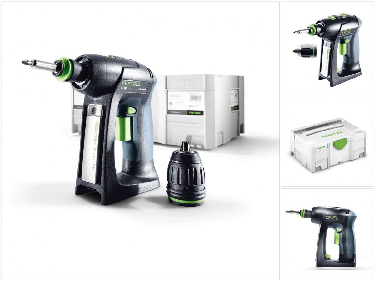 FESTOOL Akku-Schrauber C 18 Li-Basic Akku Bohrschrauber 18V 45Nm Solo im Systainer (574737)
