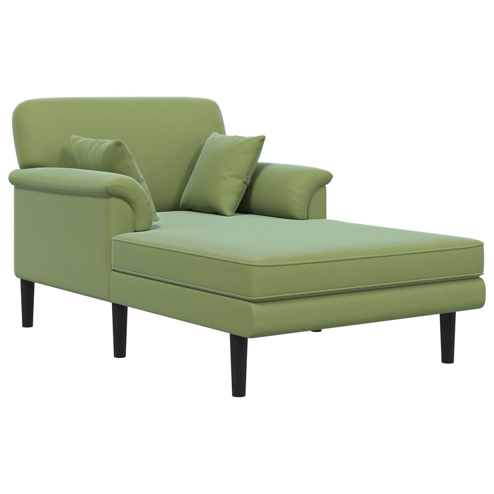vidaXL Chaiselongue Chaiselongue Hellgrün Samt, 1 Teile