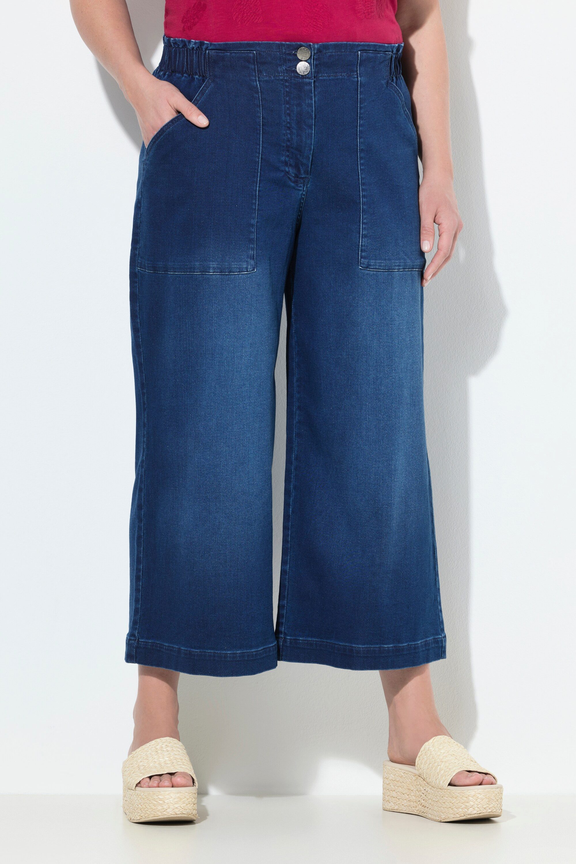Ulla Popken Regular-fit-Jeans Jeans-Culotte Rose weites günstig online kaufen