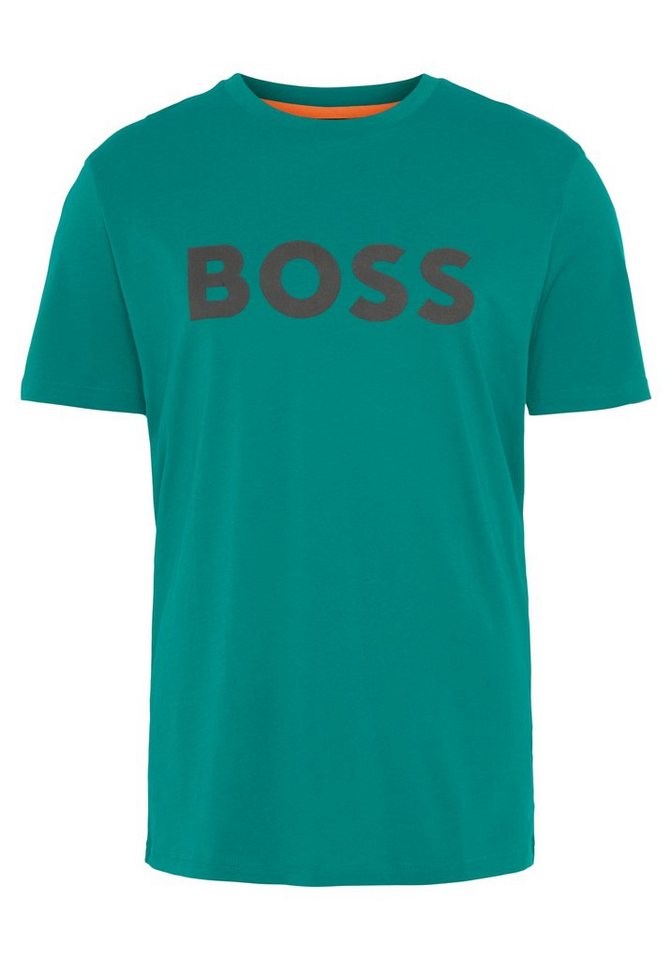 BOSS ORANGE T-Shirt Thinking 1 10246016 01 mit großem BOSS Druck auf der  Brust