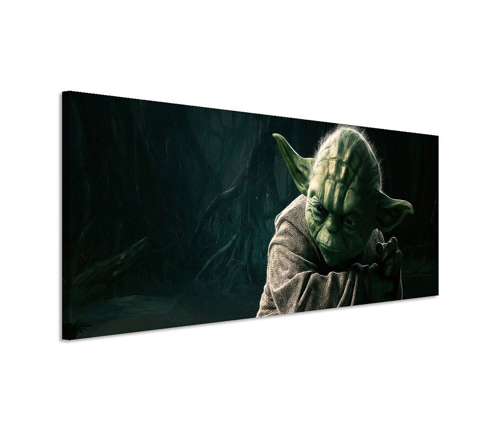 Sinus Art Leinwandbild Master Yoda Star Wars 150x50cm