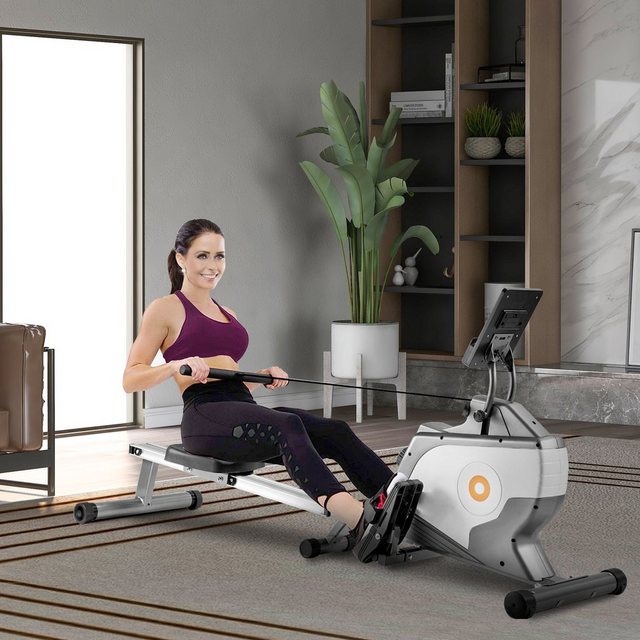 BUMHUM Fitnessbike Magnetisches Rudergerät Klapp-Rudergerät mit Magnetischem, Spannsystem, LED-Monitor (Enthält kein PAD)