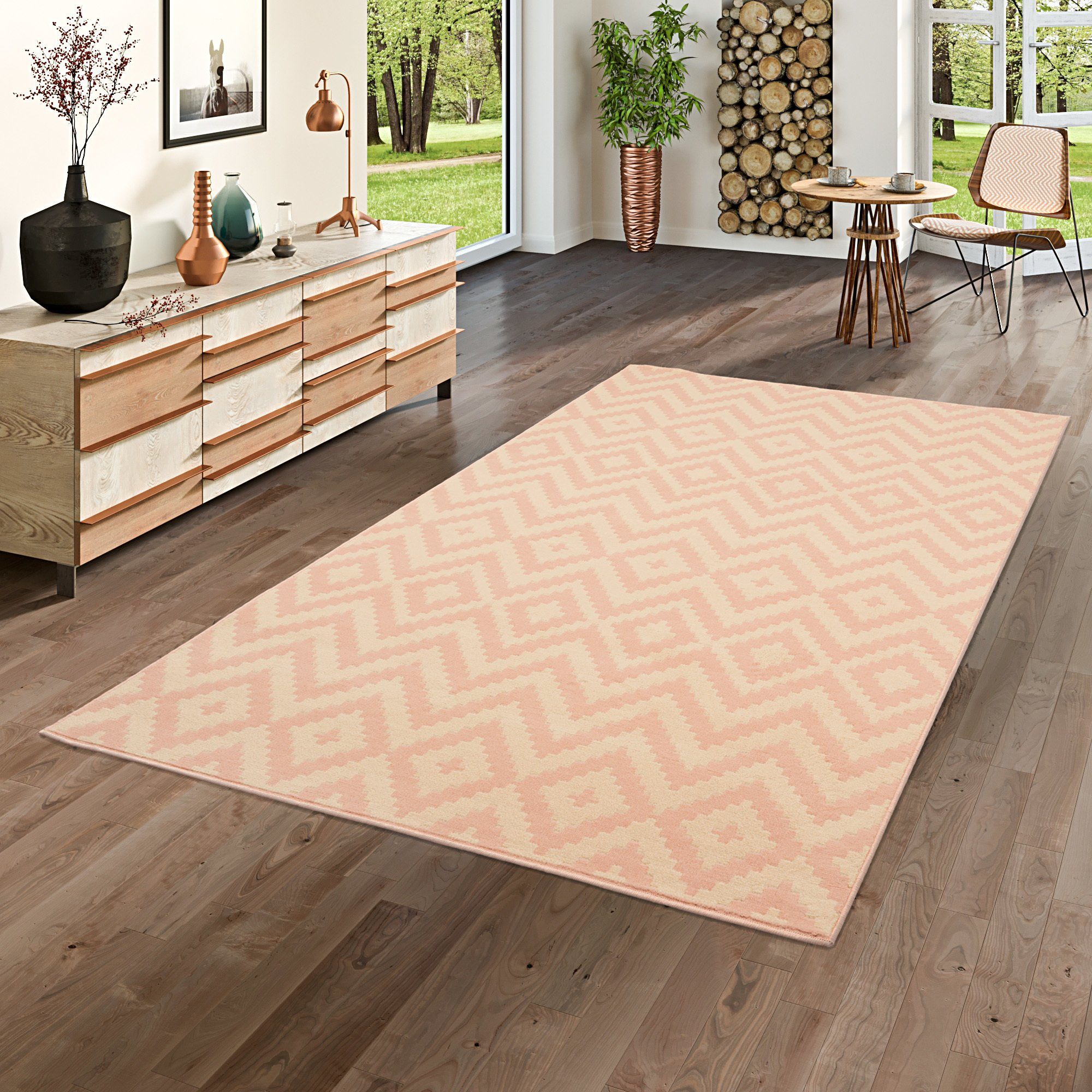 Designteppich Teppich Modern Trendline Rauten, Pergamon, Rechteckig, Höhe: 8  mm, Gewicht Total: ca. 1600 g/m²