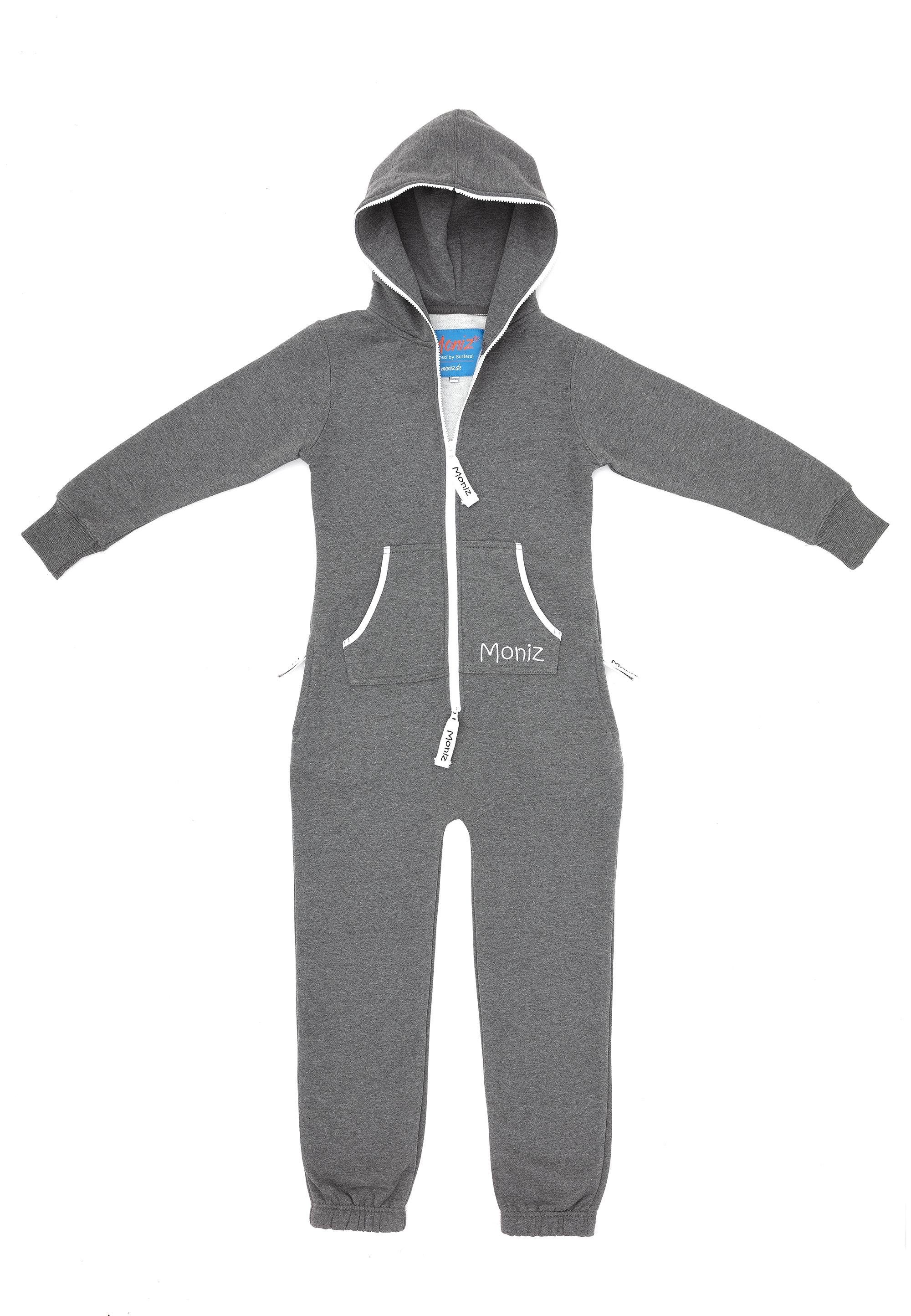 Moniz Jumpsuit mit kuscheligem Komfort grau-weiß | Overalls