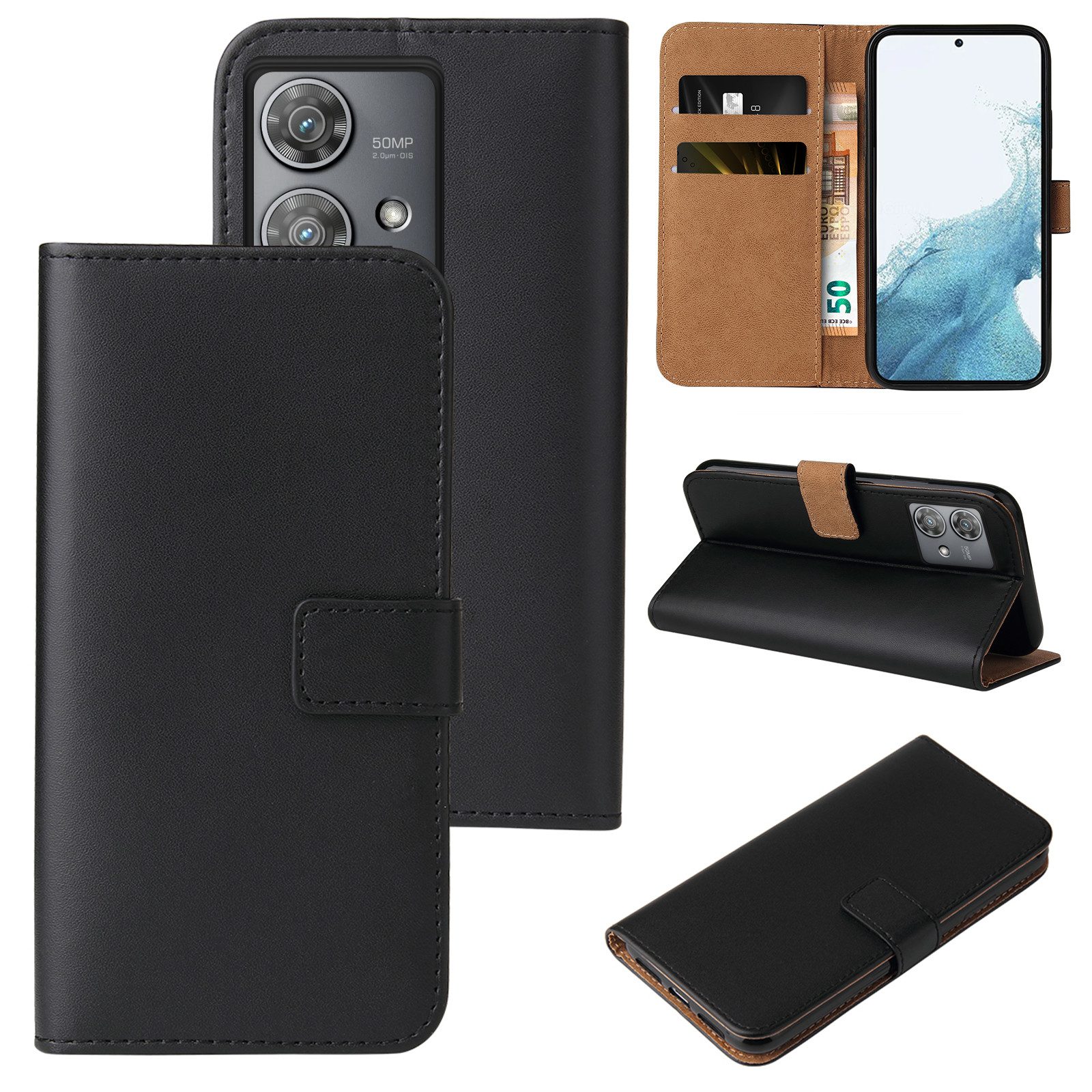Tec-Expert Handyhülle Klapp Hülle für Motorola Edge 40 Neo 6.55 Zoll, 6.55, Flip Case für Motorola Edge 40 Neo