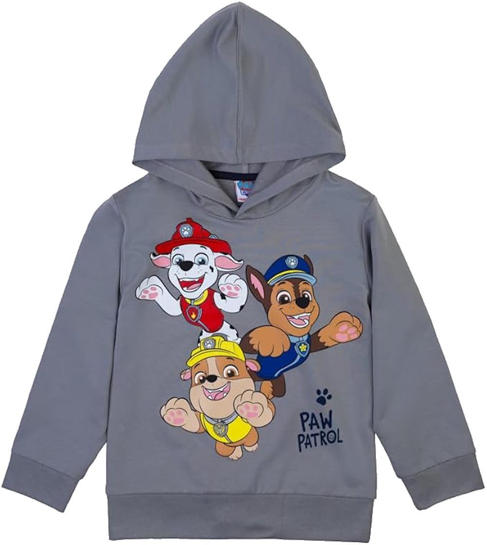 Kapuzensweatshirt Paw Patrol Pullover Sweatshirt Kapuze Hundestaffel Feuerwehr grau