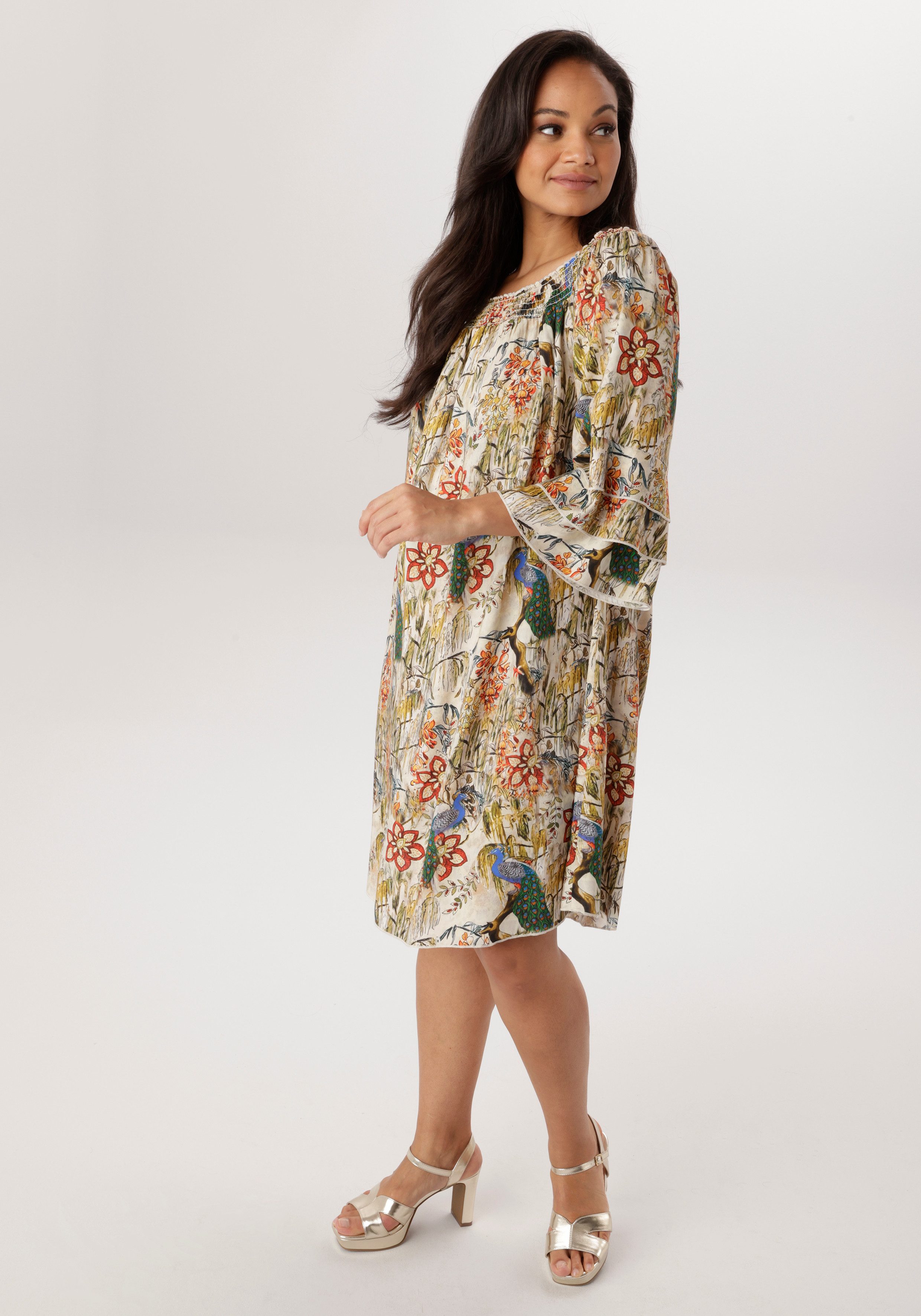 Aniston PLUS Blusenkleid mit Gummizug am Ausschnitt