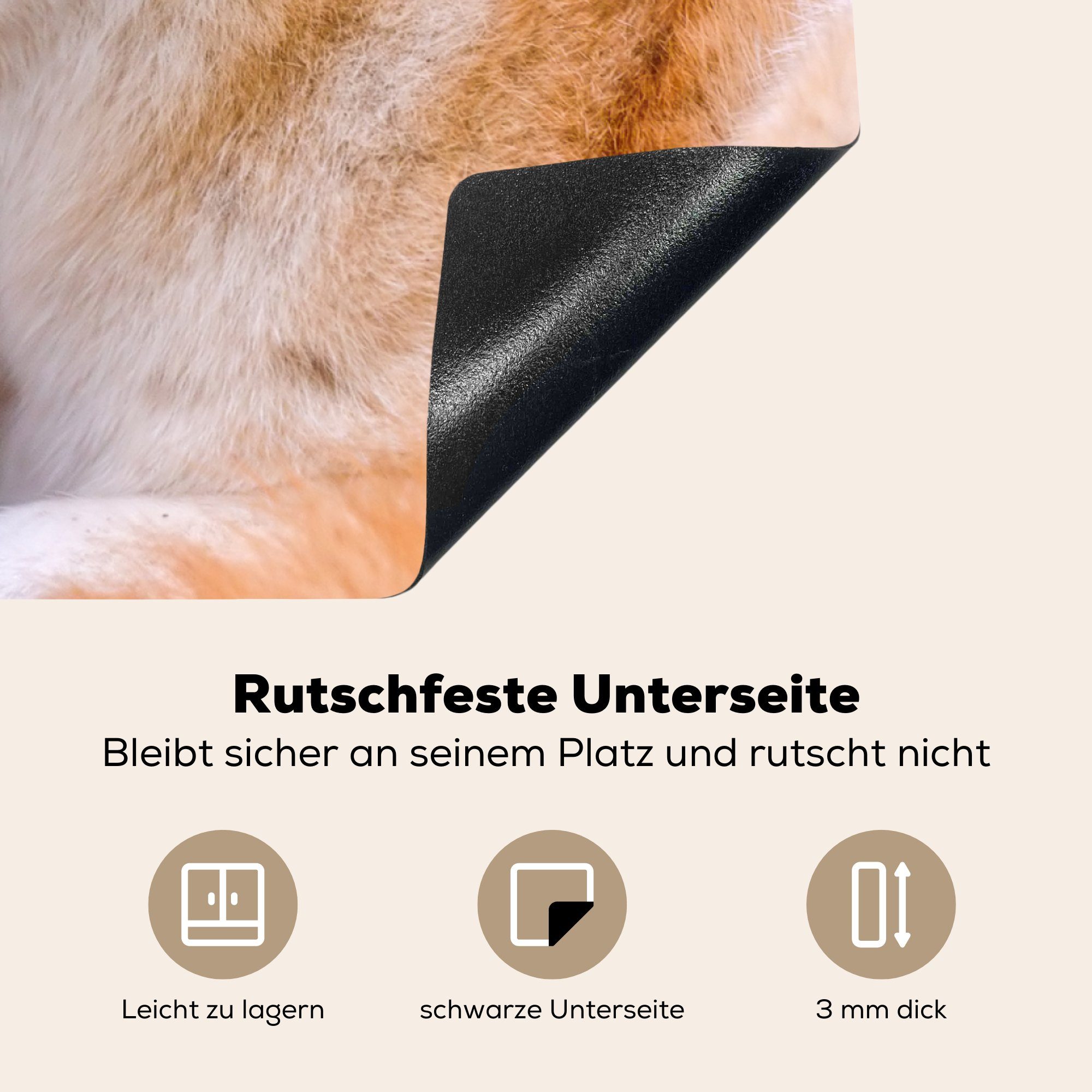 MuchoWow Herdblende-/Abdeckplatte Fuchs - Ceranfeldabdeckung, - (1 für Tiere Grün, tlg), Arbeitsplatte 78x78 Vinyl, cm, küche