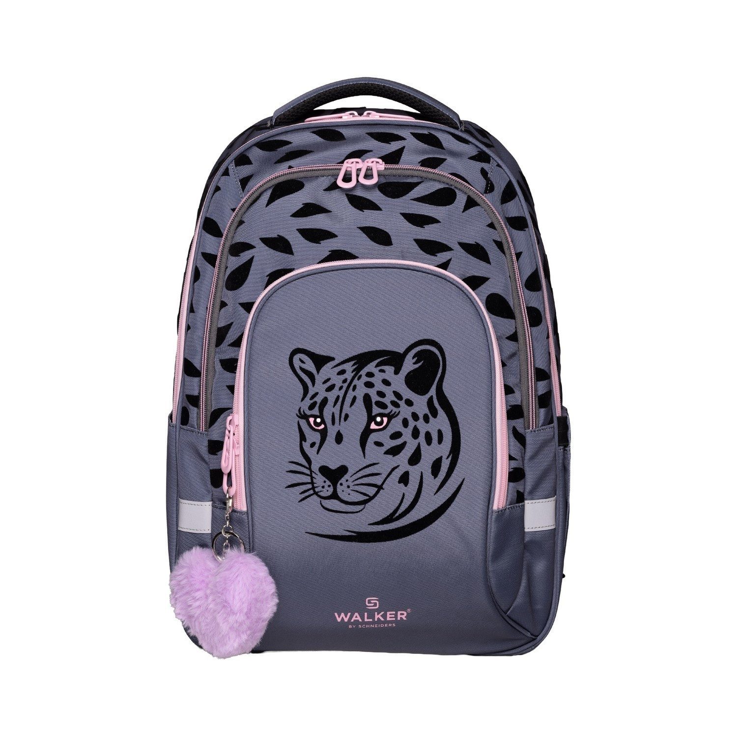 Schneiders Schulrucksack Walker FAME ACE Light Grey Leopard