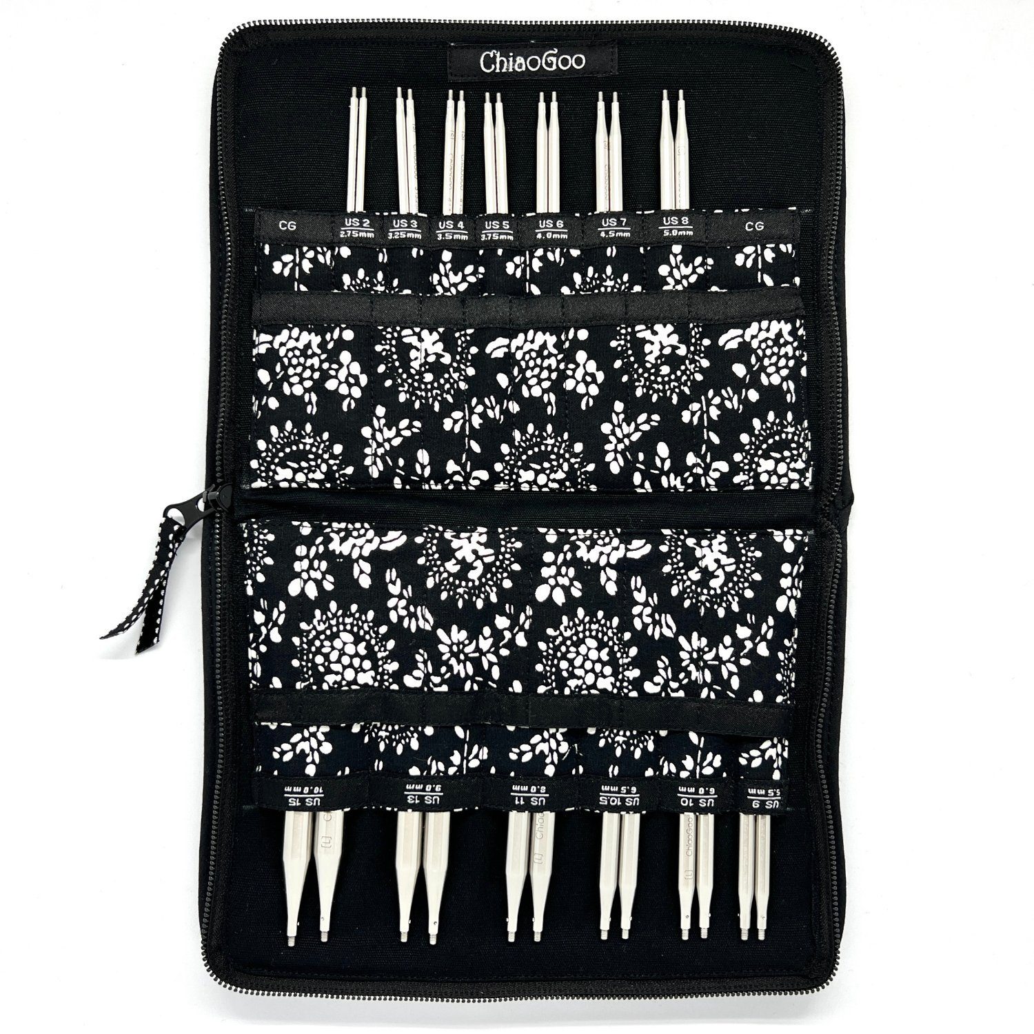 ChiaoGoo Stecknadeln Edelstahl Rundstricknadelset TWIST RED LACE COMPLETE, Stricknadel-Set mit auswechselbaren Nadelspitzen 2,75 - 10,0 mm