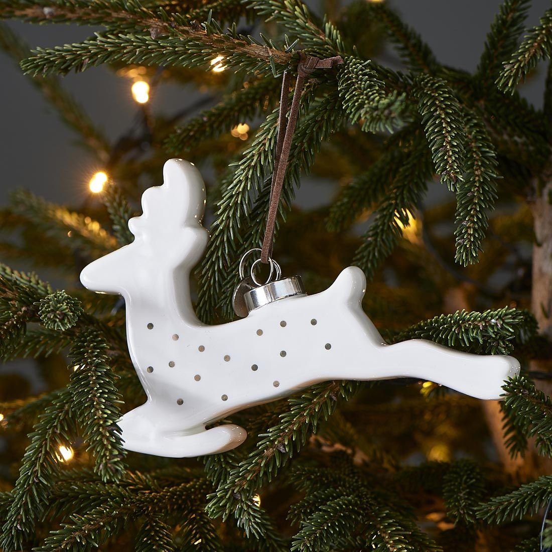 Rivièra Maison Christbaumschmuck Happy Deer Ornament, Weihnachtsbaumschmuck