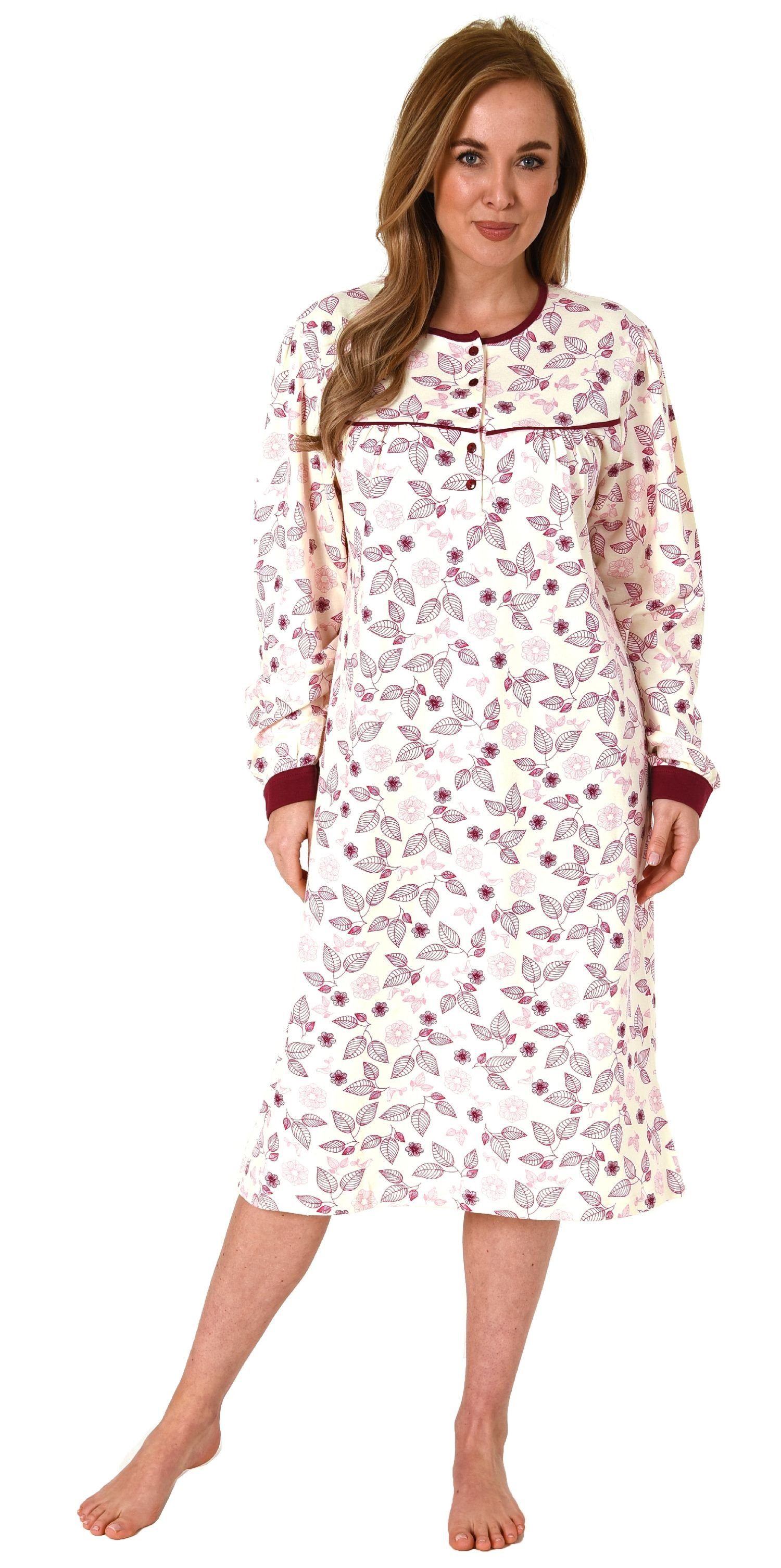in creme Nachthemd Edles Übergröße -auch Damen Kuschelinterlock-Qualität in Normann Nachthemd