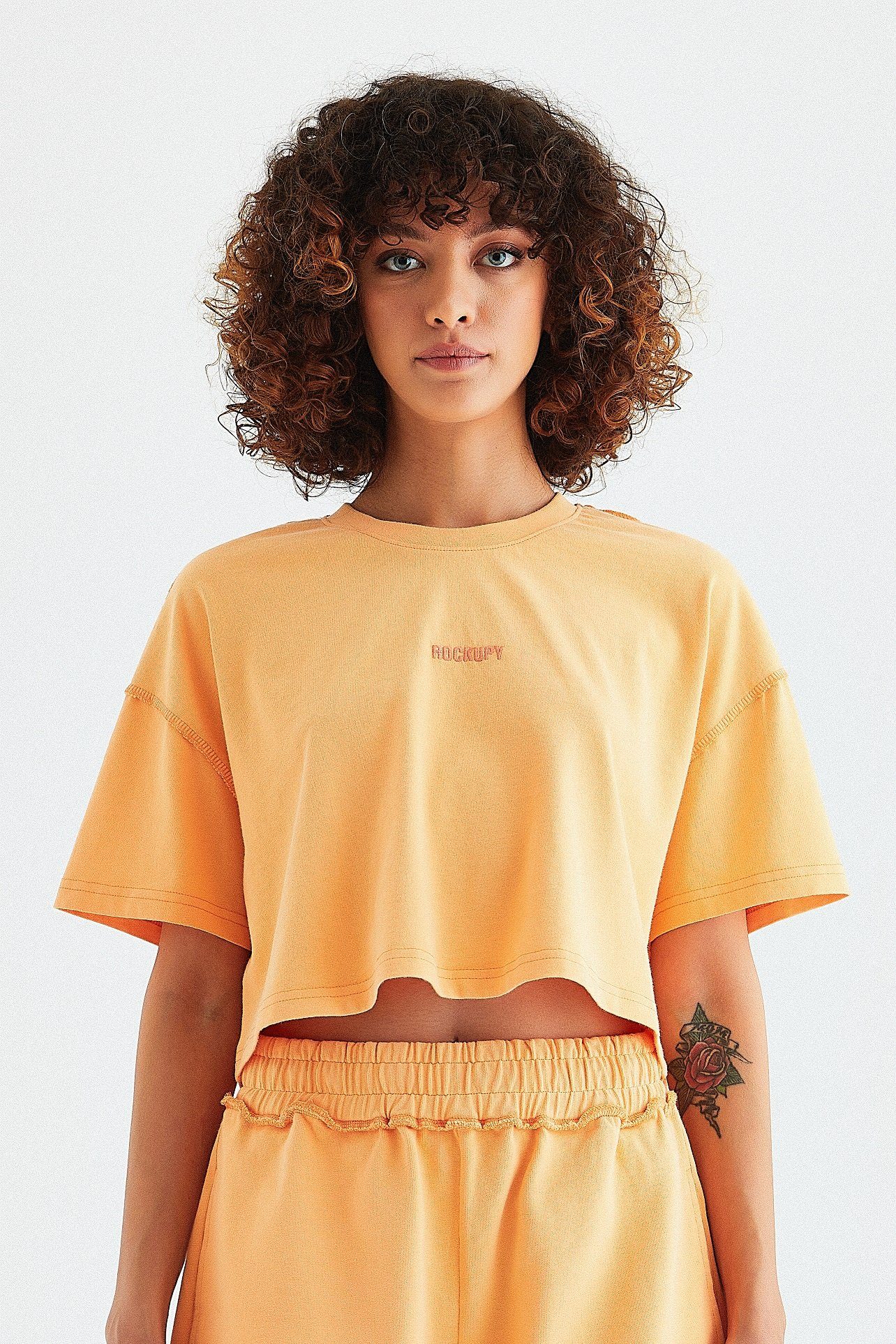 Rockupy T-Shirt Cropped für Damen in Orange "Lara"