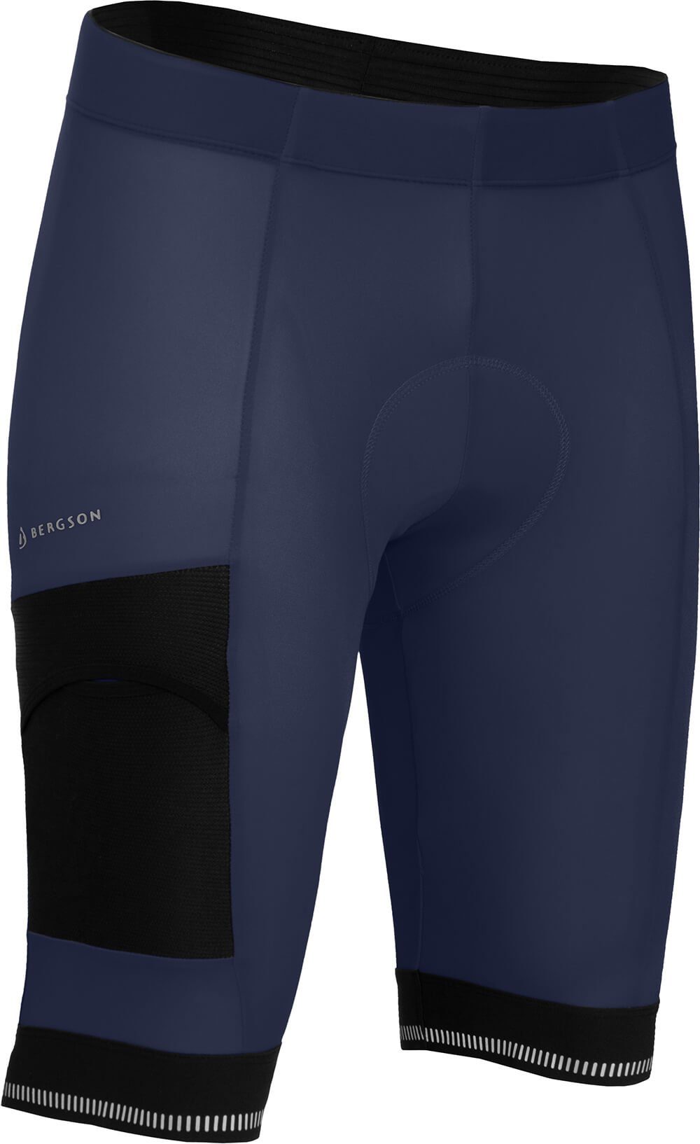 Bergson Fahrradhose KEMI COMFORT Herren peacoat bielastisch, Sitzpolster) Normalgrößen, Bermuda (mit blau Radshorts, tight