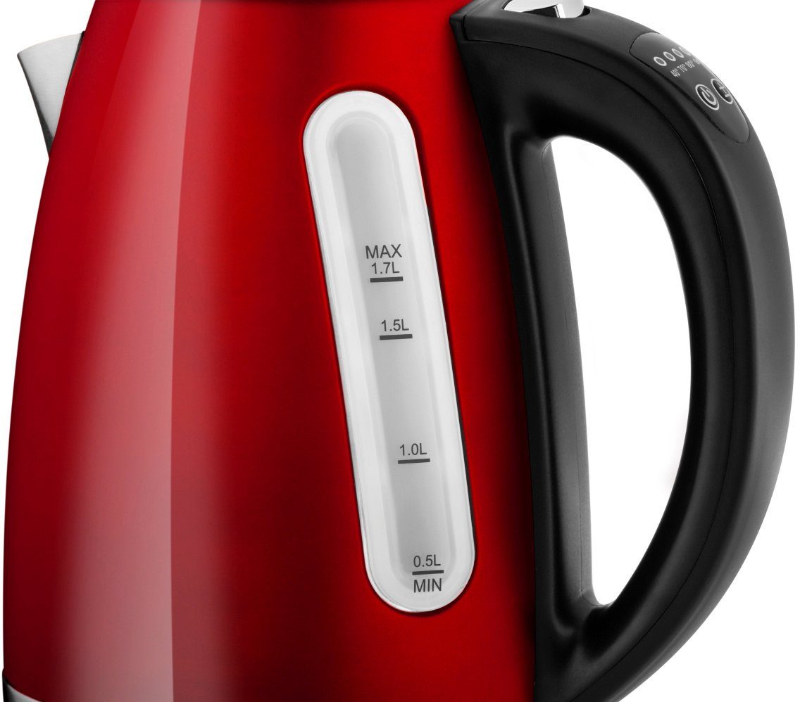 eta Wasserkocher ELA digi ETA959890010, 1,7 l, 2100 W, rot, Transparenter Deckel, Edelstahlausführung – Bild 5 von 5