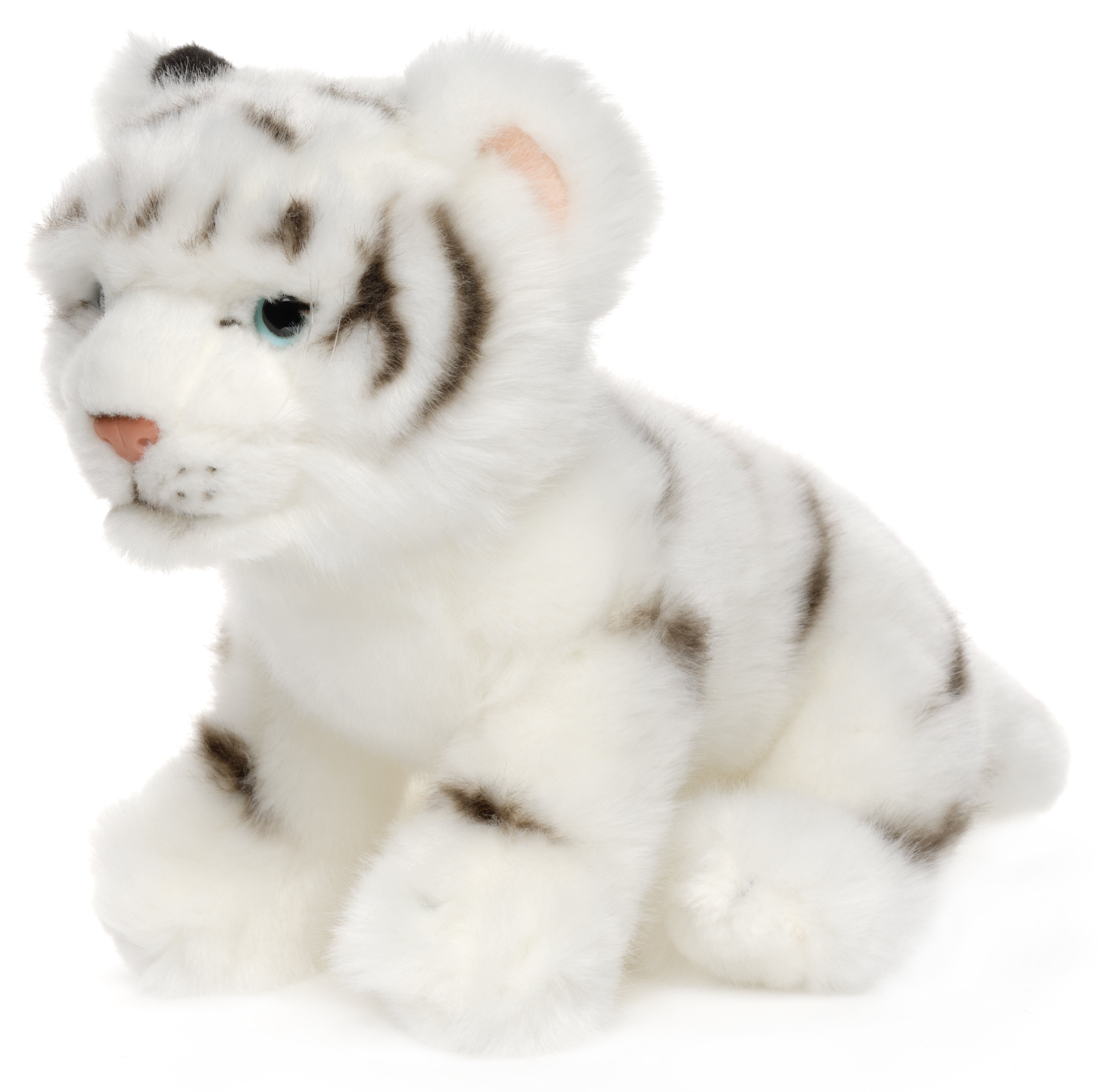 Uni-Toys Kuscheltier Tiger Baby, sitzend - Klassisch oder Weiß - 24 cm (Länge) - Plüschtier, zu 100 % recyceltes Füllmaterial