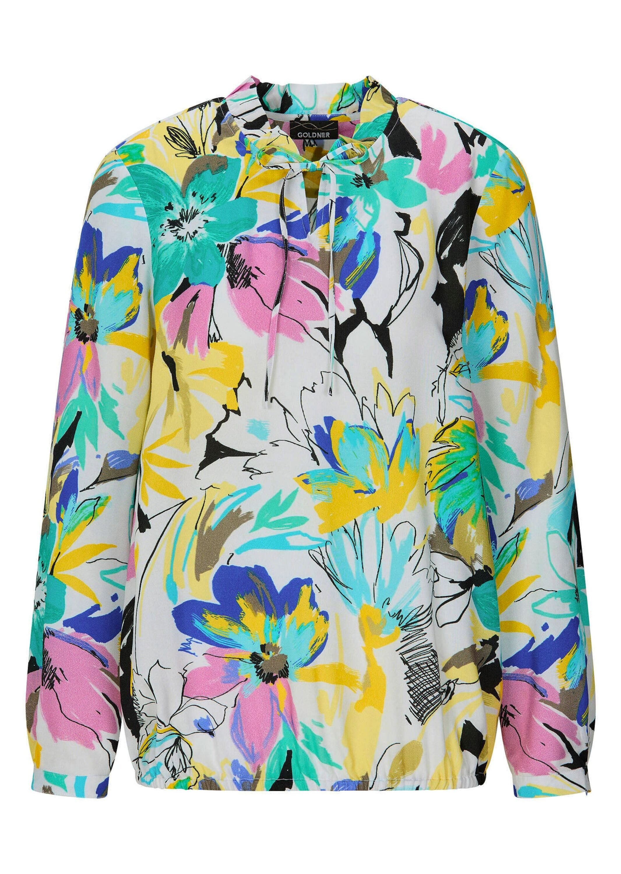 Schlupfbluse Viskosebluse mit Blumenprint