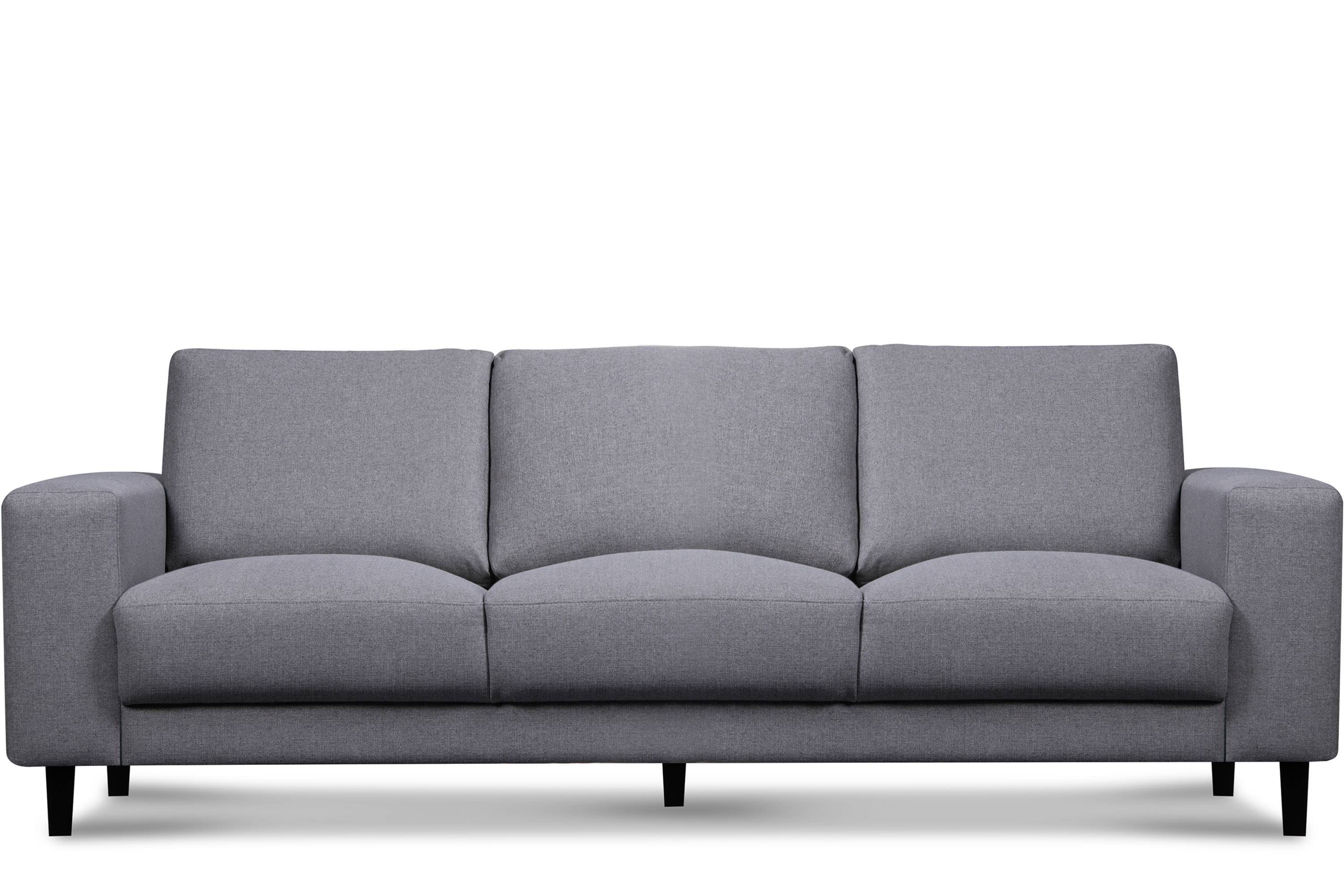Konsimo 3-Sitzer ALIO Sofa 3 Personen, Massivholzbeine, zeitloses Design hellgrau | hellgrau | hellgrau