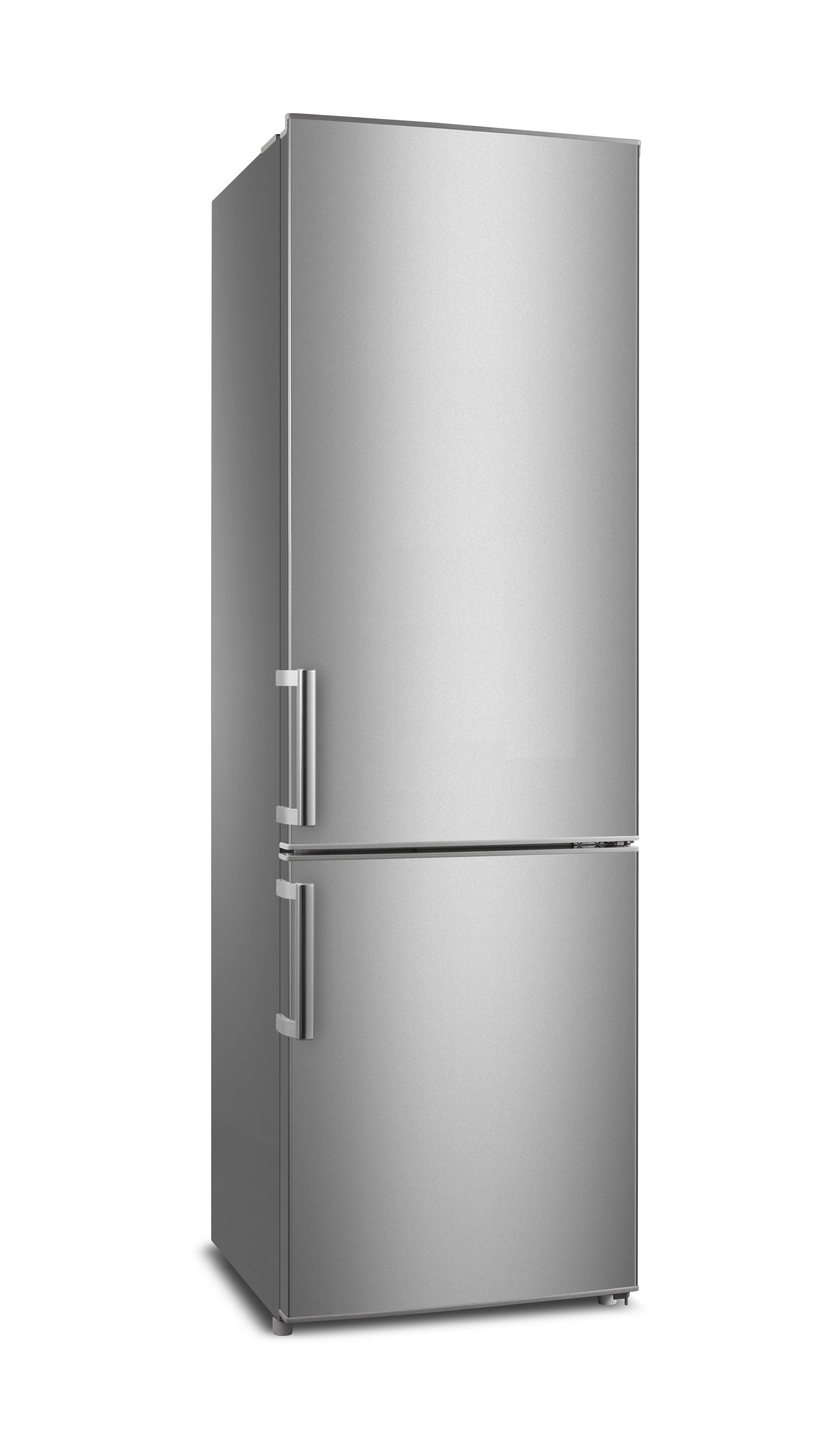 PKM Kühl-/Gefrierkombination Kühlschrank KG249.4A++IX, 180 cm hoch, 55 cm breit, Standgerät 269 Liter Inox-Design