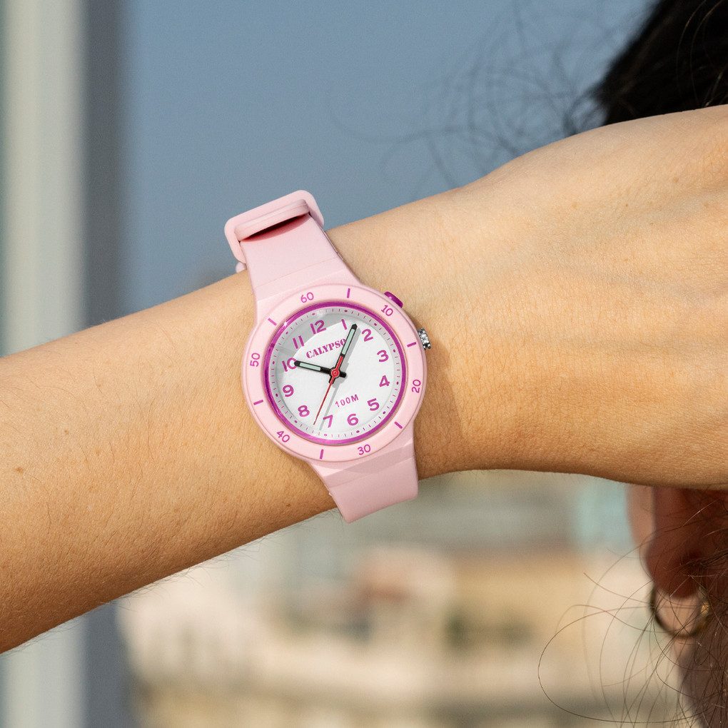 Calypso Quarzuhr Sweet Time Uhr K5848/1, Rosa, Silikonband, 33 mm – Sportliche, Damenuhr für Alltag & Freizeit