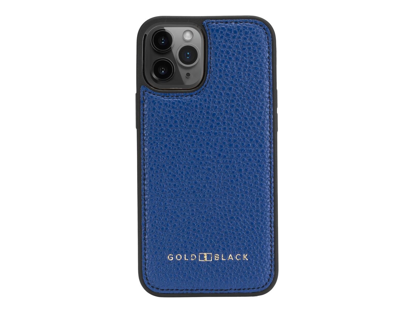 GOLDBLACK Handyhülle iPhone 12 / 12 Pro Lederhülle Nappa Blau 15,40 cm (6,06 Zoll)