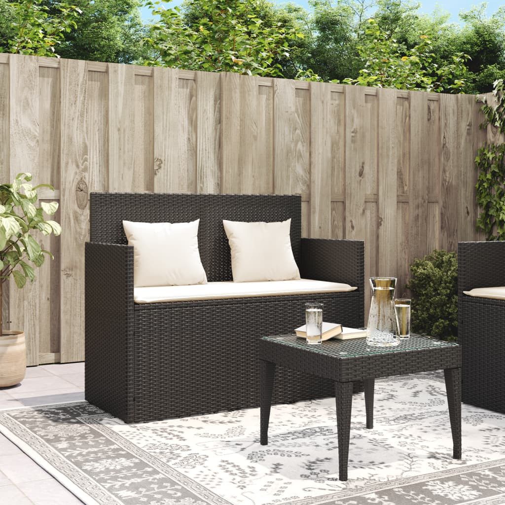 vidaXL Gartenbank Gartenbank mit Kissen Schwarz günstig online kaufen