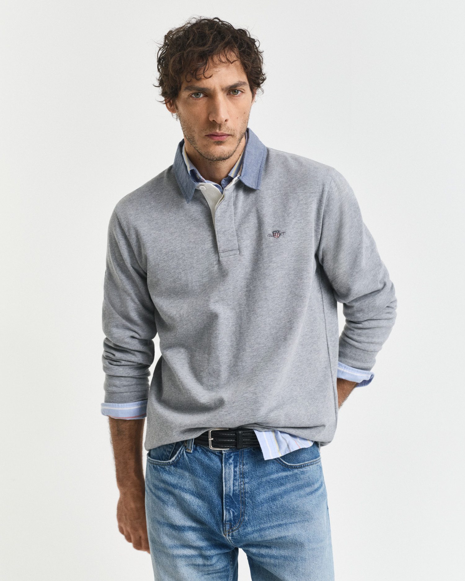 Gant Langarm-Poloshirt REG CHAMBRAY HEAVY RUGGER günstig online kaufen