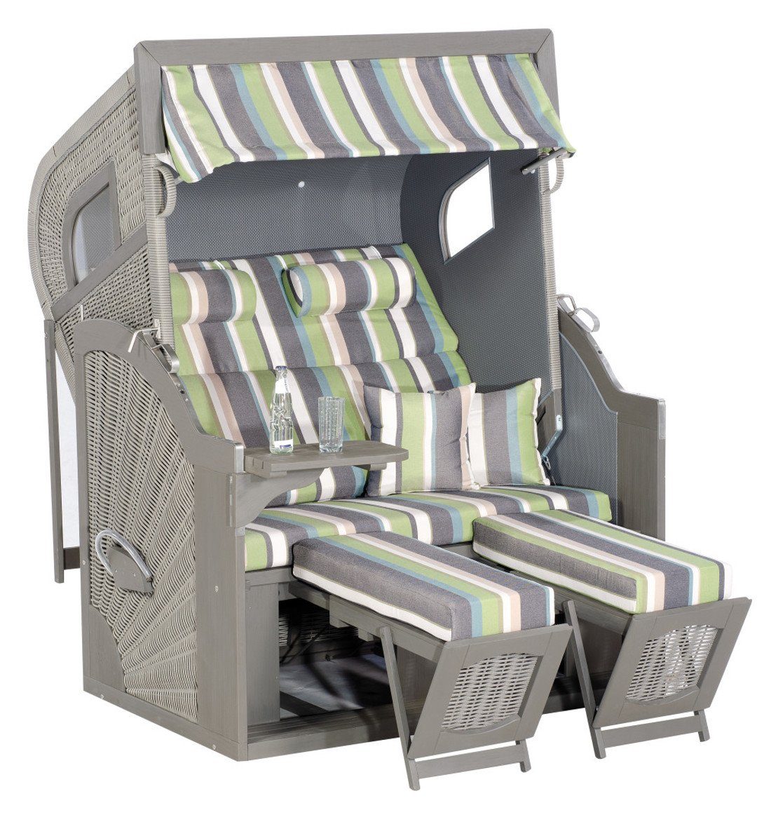 SonnenPartner Strandkorb Sunny Smart Strandkorb 405 Z Comfort XL Pinie antik-braun Stoff 1226, BxTxH: 135x90x165 cm