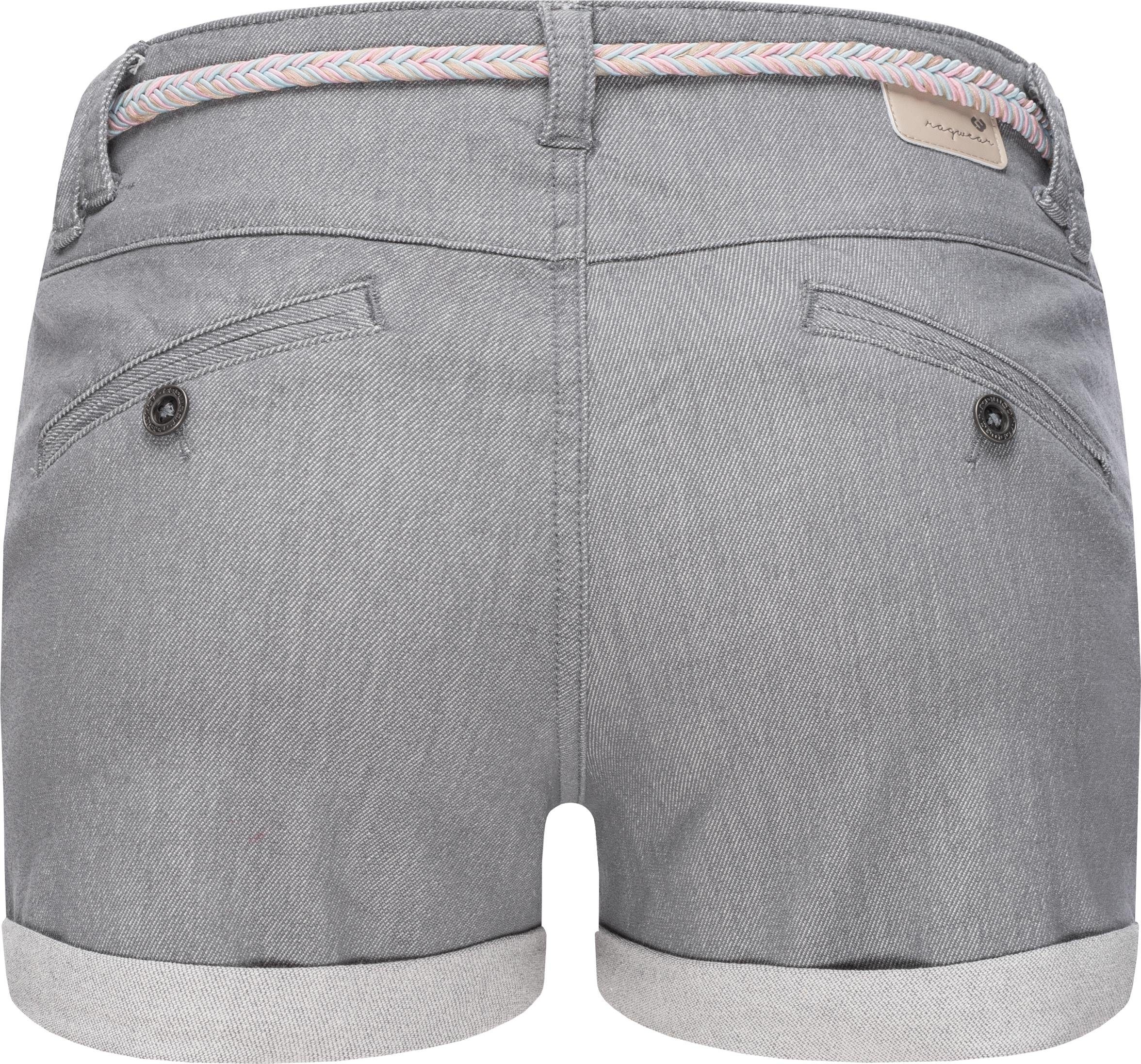 Flechtgürtel A Heaven Ragwear Chinoshorts hochwertigem hellgrau mit Hose kurze