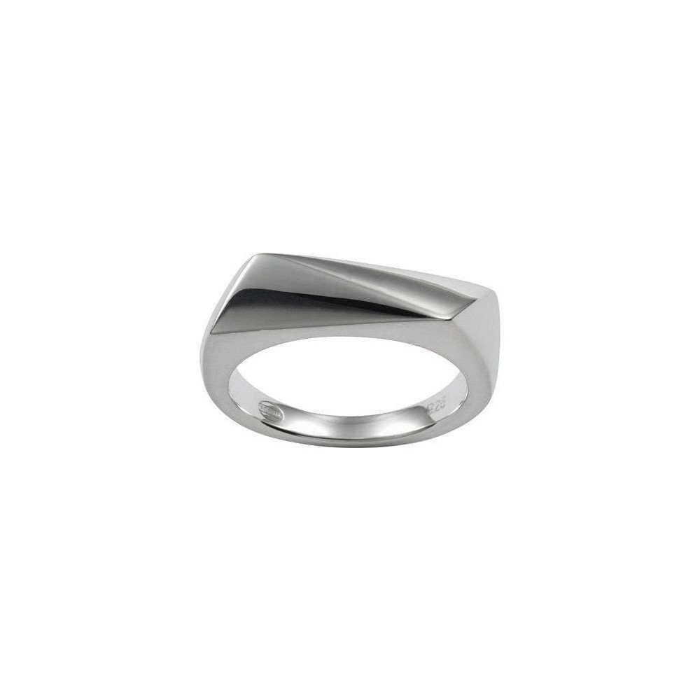 Fossil Fingerring Damenring 925er Sterlingsilber Silber Gr. 50(15,9) JF14130040503, kantiges, modernes Design, 925er Sterling Silber