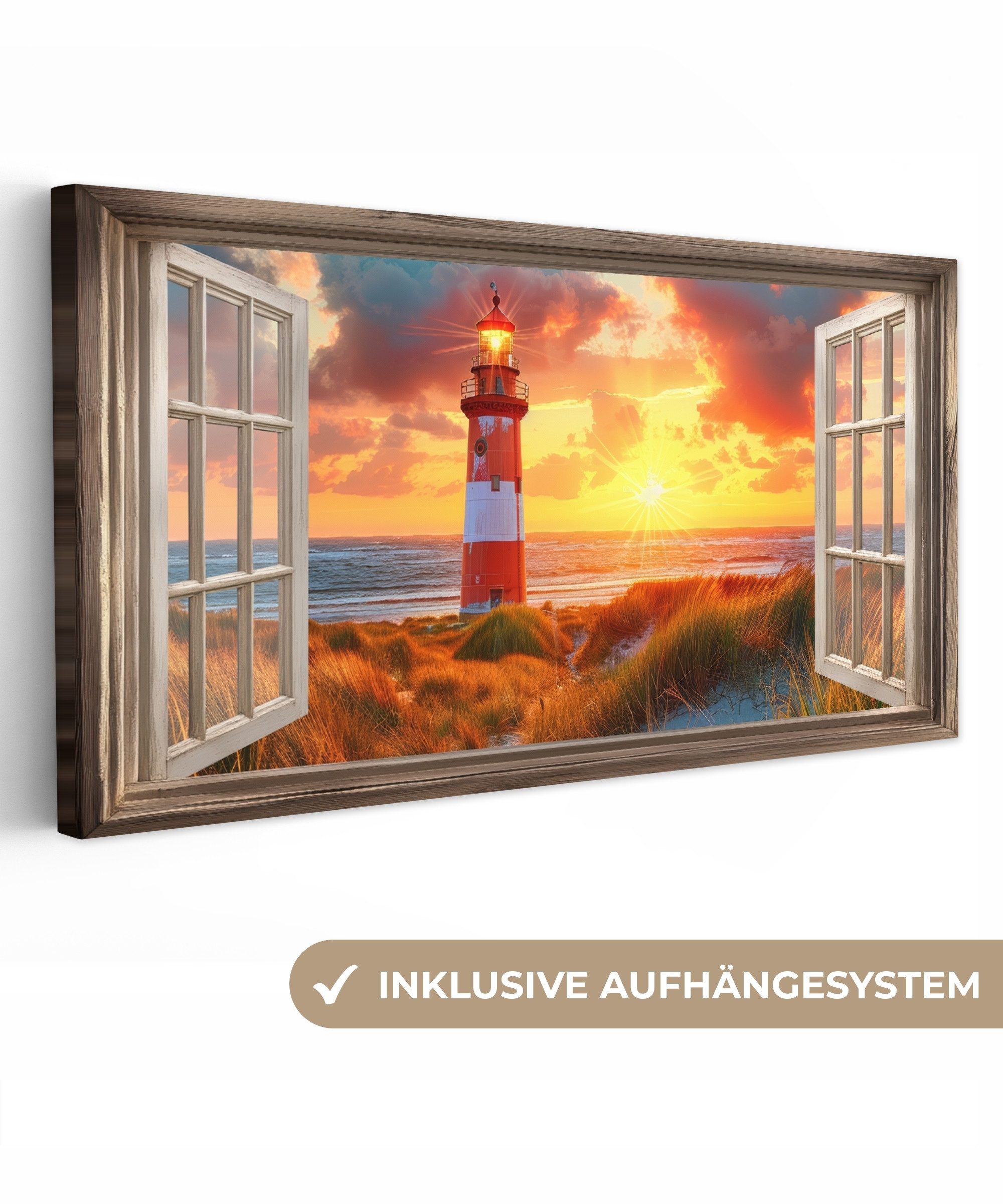 OneMillionCanvasses® Leinwandbild Panorama Aussicht - Fenster günstig online kaufen
