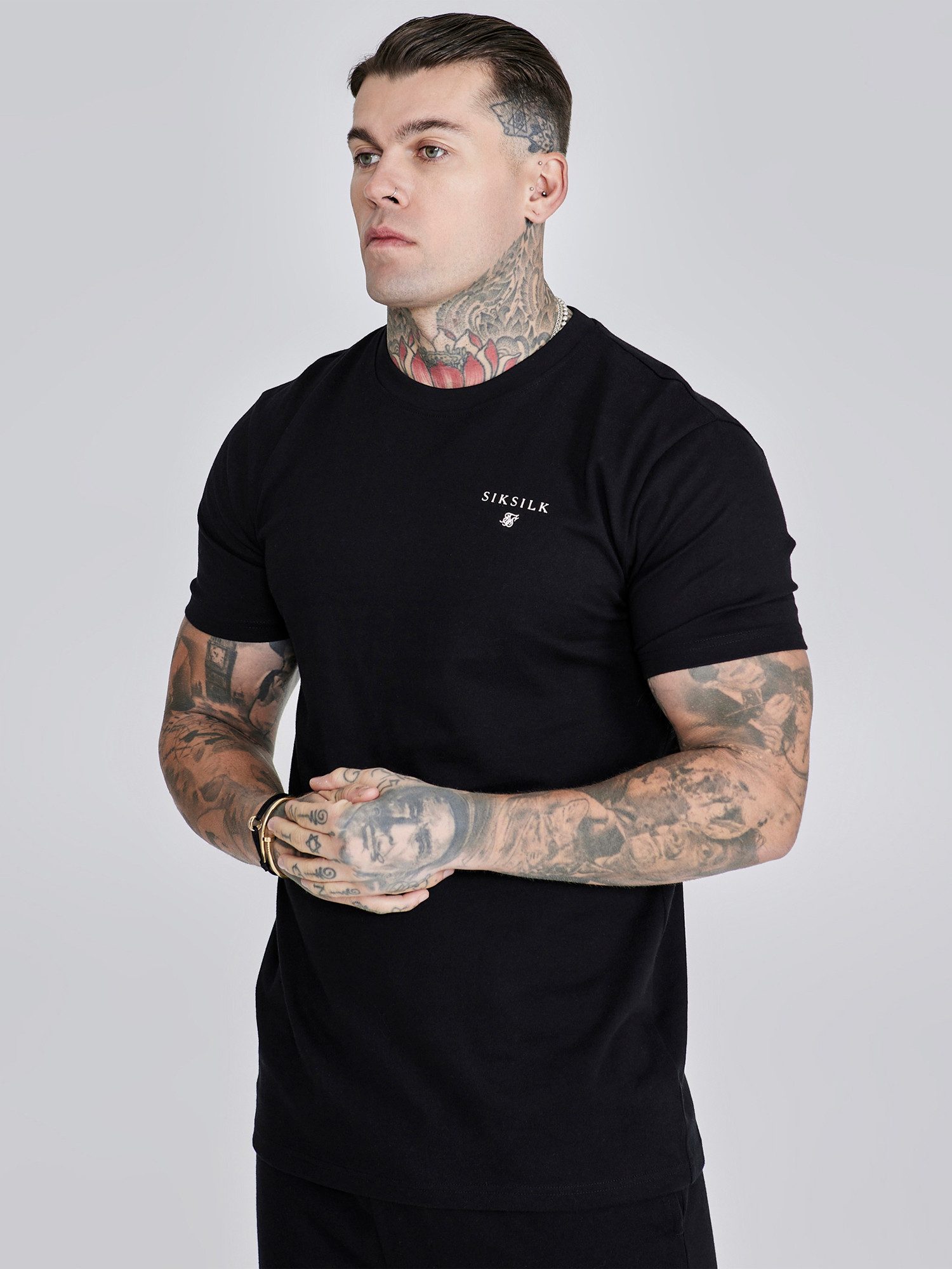 Siksilk T-Shirt & Shorts SikSilk Herren Schwarzes T-Shirt und Shorts Set günstig online kaufen