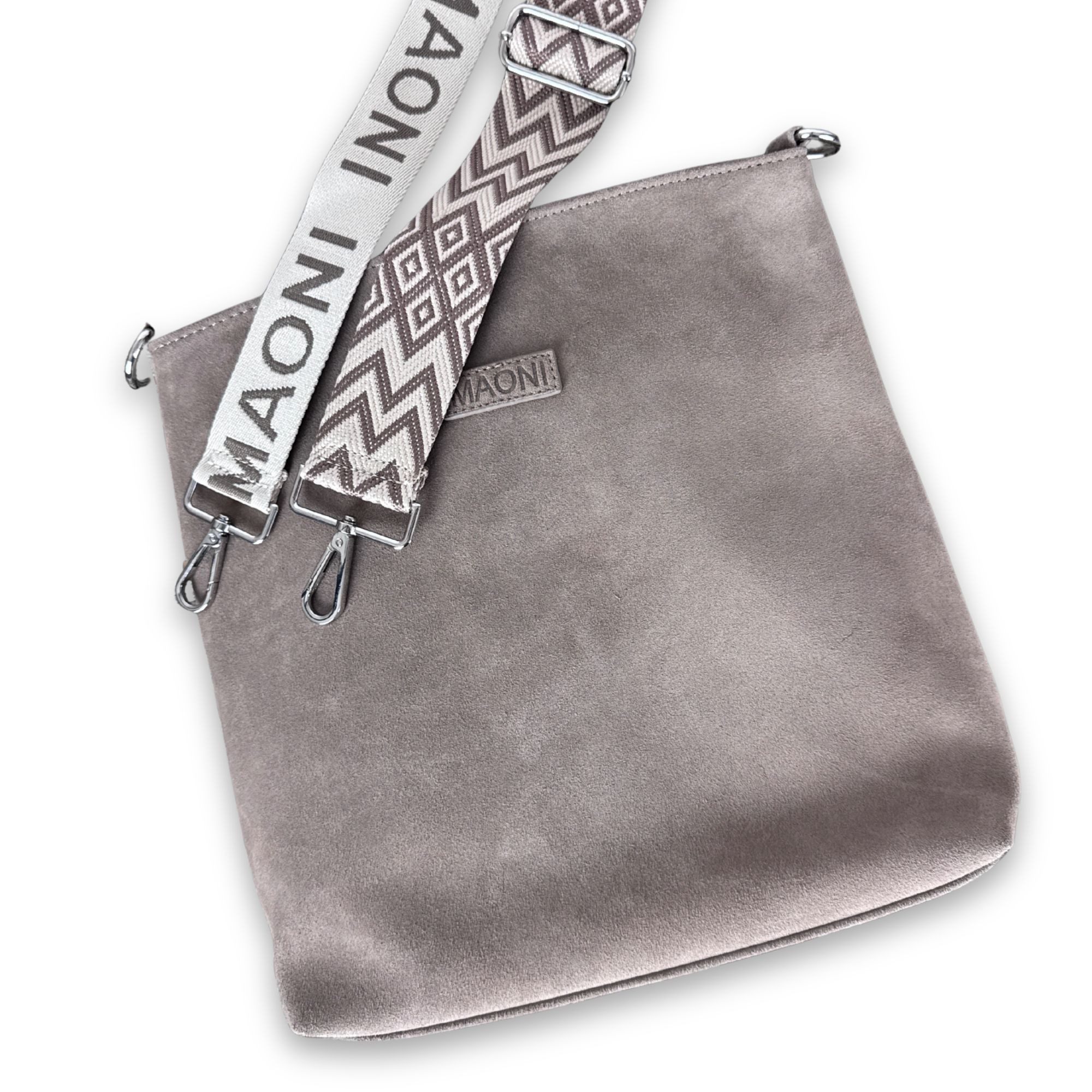 MAONI Umhängetasche Wildleder (Spar-Set, 1x Tasche, 2x Gurt), Echtleder, mi günstig online kaufen