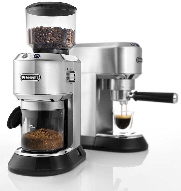 Kaffeemühle KG520.M, inkl. Bohnenbehälter, De'Longhi W, Dedica 350 150 g Kegelmahlwerk, Siebträgeradapter