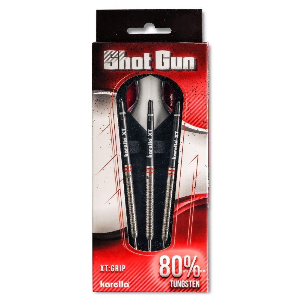 Karella Softdarts Softdart ShotGun silver, 80% Tungsten, 18g, gleichmäßige Doppelringstruktur