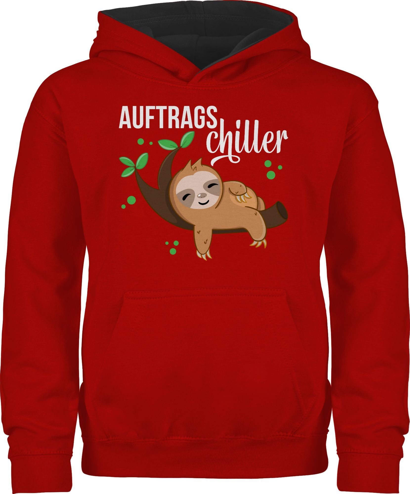 Hoodie Auftragschiller mit Faultier weiß