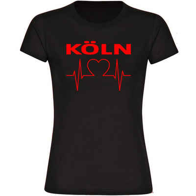 multifanshop T-Shirt Damen Köln - Herzschlag - Frauen