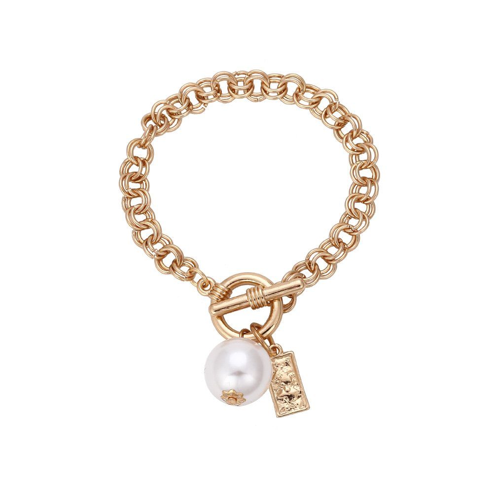 Invanter Bettelarmband Metallkette Perlenarmband minimalistisch, Weihnachtsgeschenke für Frauen , inkl Geschenktasche