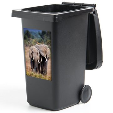 MuchoWow Wandsticker Elefant - Tiere - Bäume - Natur (1 St), Mülleimer-aufkleber, Mülltonne, Sticker, Container, Abfalbehälter