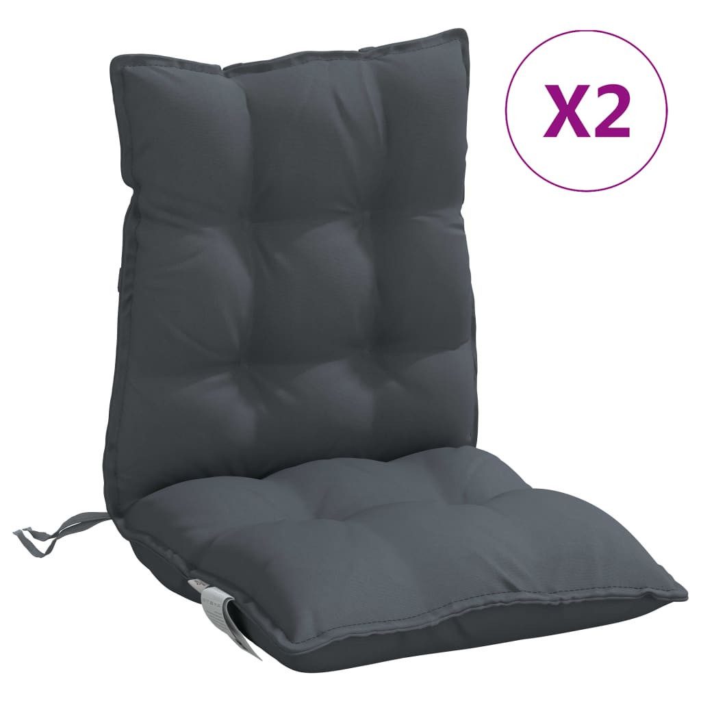 vidaXL Sitzauflage, Niedriglehner-Auflagen 2 Stk. Anthrazit Oxford-Gewebe