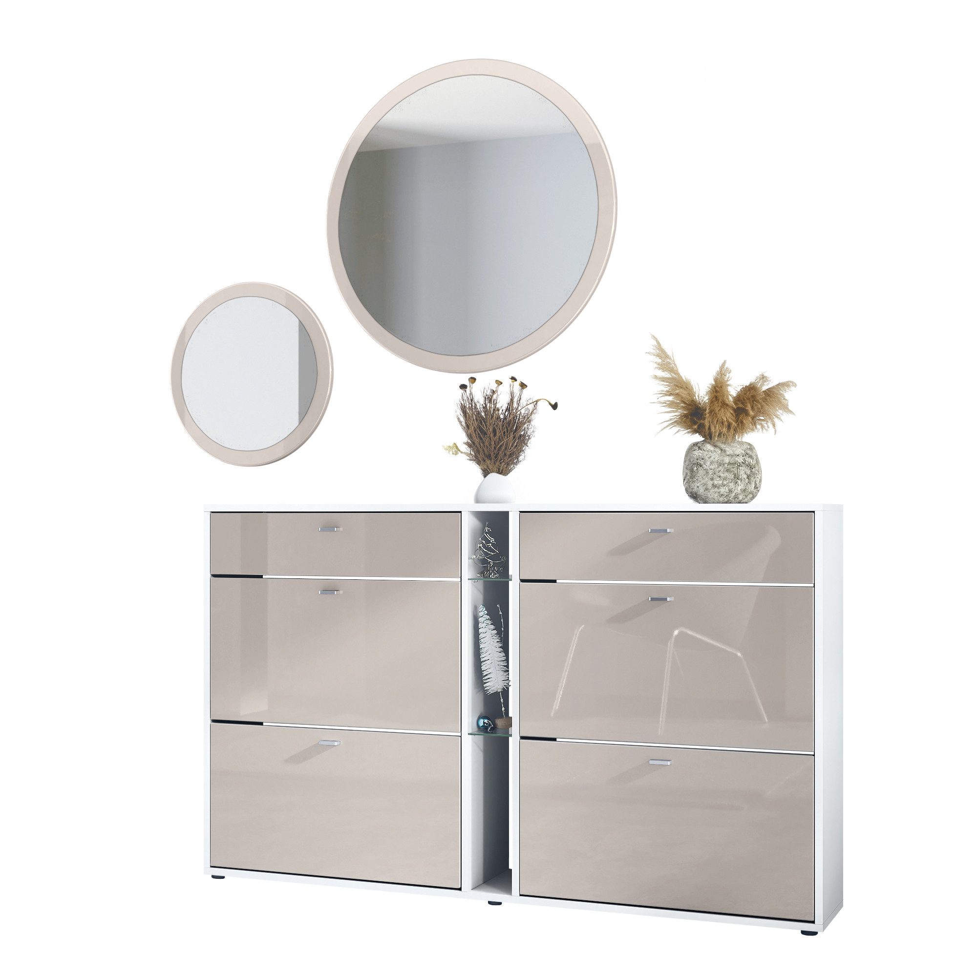 Vladon Garderoben-Set Florence, (Garderoben-Set, mit Schuhschrank und 2 Wan günstig online kaufen